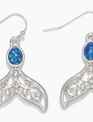 Filigree Silver Tail With Blue Earrings