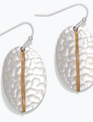 Hammered With Gold Wire Wrap Earrings