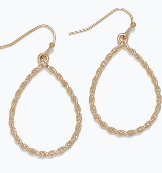 Twisted Gold Teardrop Earrings