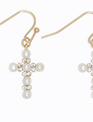 Pearl & Crystal Cross Earrings Pearl & Crystal Cross Earrings