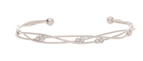 Silver Twist Wires Narrow Cuff Bracelet