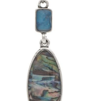Artisan Blue Inlayed Oval Earrings