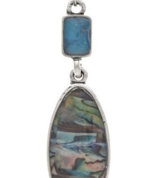 Artisan Blue Inlayed Oval Earrings