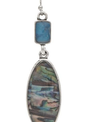 Artisan Blue Inlayed Oval Earrings