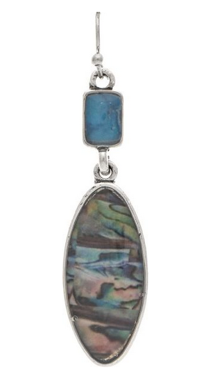 Artisan Blue Inlayed Oval Earrings