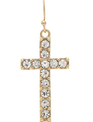 Gold Channel Set Crystal Cross Earrings