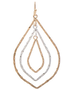 Two Tone Metal Teadrop Earrings
