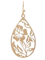 Floral Cutout Small Teardrop Earrings