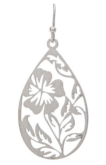Floral Cutout Small Teardrop Earrings