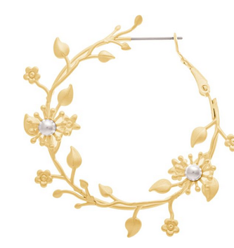 Matte Garden Vines Hoop Earrings (2-Colors)