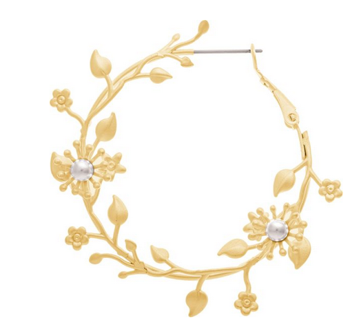 Matte Garden Vines Hoop Earrings