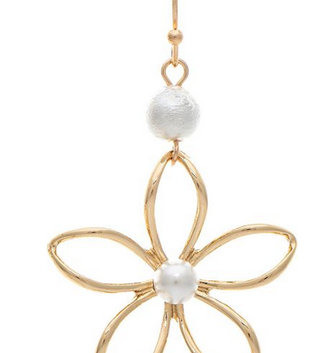 Pearl Top Flower Earrings (2-Colors)