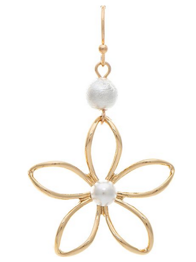 Pearl Top Flower Earrings