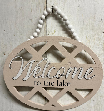 Hanging Beaded Lake Sign (3-Styles)