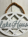 Hanging Beaded Lake Sign