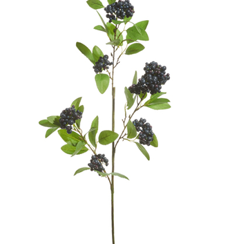 34" Dark Blue Berry Spray