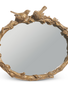 9" Gold Bird on Branch Oval Mirror