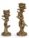 Set of 2 Gold Bird on Branch Candlesticks