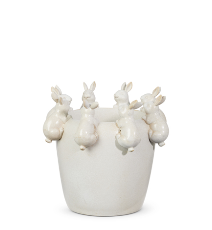 White Round Vase