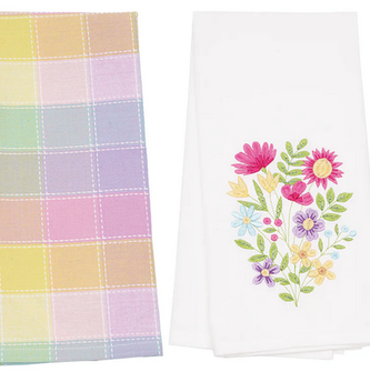 Set of 2 Floral Bouquet Towels