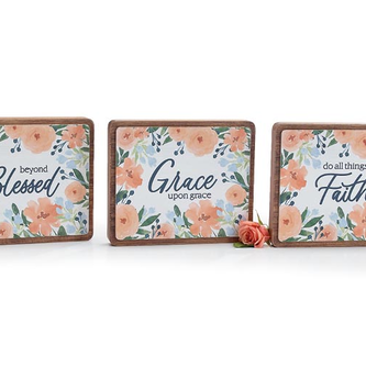Inspirational Block Floral Sign (3-Styles)