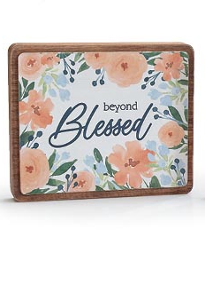 Inspirational Block Floral Sign