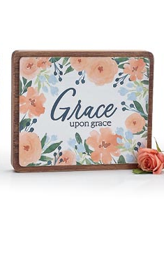 Inspirational Block Floral Sign