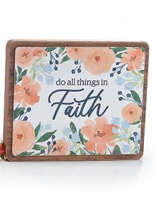 Inspirational Block Floral Sign