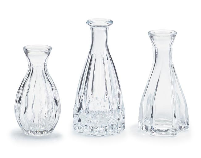 Set of 3 Glass Mini Vases