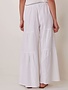Charlie Paige White Linen Woven Ruffle Palazzo Pant By: Charlie Paige