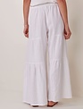 Charlie Paige White Linen Woven Ruffle Palazzo Pant By: Charlie Paige