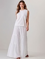 Charlie Paige White Linen Woven Ruffle Palazzo Pant By: Charlie Paige