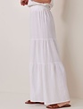 Charlie Paige White Linen Woven Ruffle Palazzo Pant By: Charlie Paige