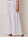 Charlie Paige White Linen Woven Ruffle Palazzo Pant By: Charlie Paige