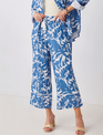 Charlie Paige Blue & White Linen Woven Printed Pant By: Charlie Paige