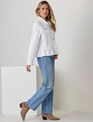 Charlie Paige White Ruffle Jean Jacket By: Charlie Paige