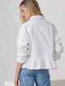 Charlie Paige White Ruffle Jean Jacket By: Charlie Paige