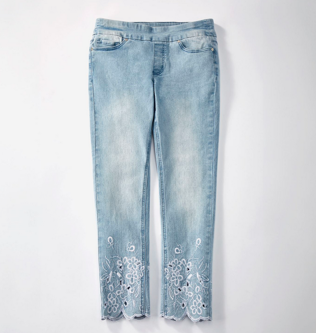 Charlie Paige Embroidered Denim Pant By: Charlie Paige