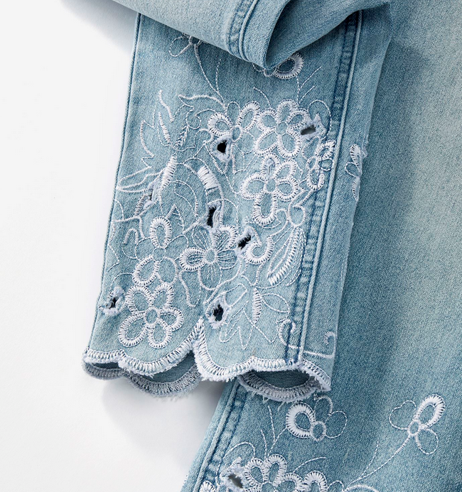 Charlie Paige Embroidered Denim Pant By: Charlie Paige