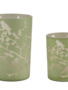 Glass Green Bird on Branch Candle Holder (2-Sizes)