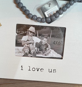 I Love Us Beaded Hanging Frame