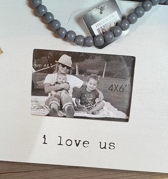 I Love Us Beaded Hanging Frame
