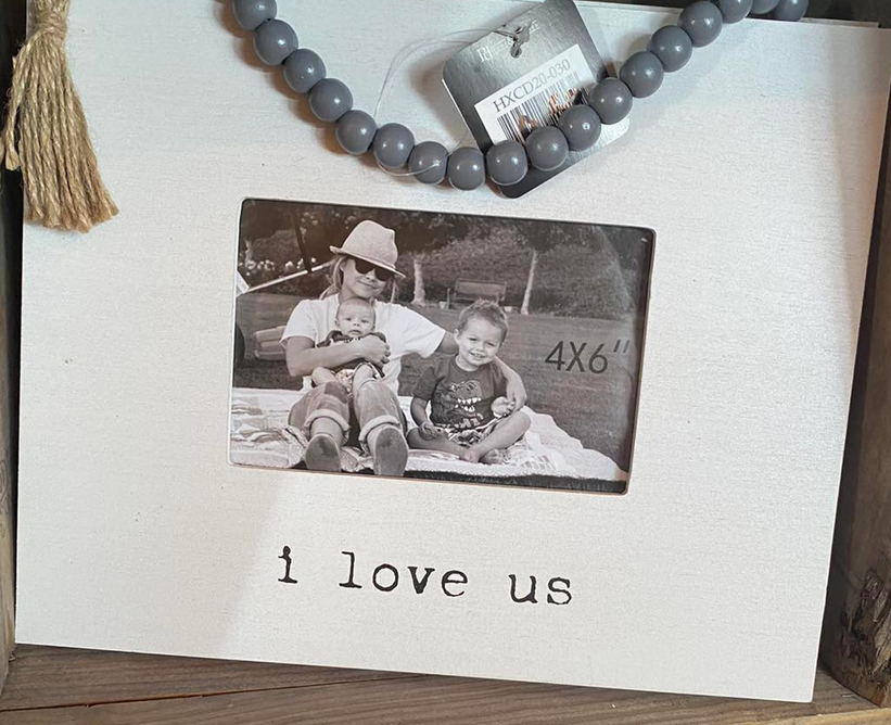 I Love Us Beaded Hanging Frame