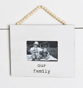 Our Family Beaded Hanging Frame