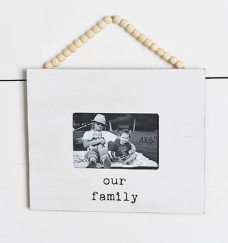 Our Family Beaded Hanging Frame