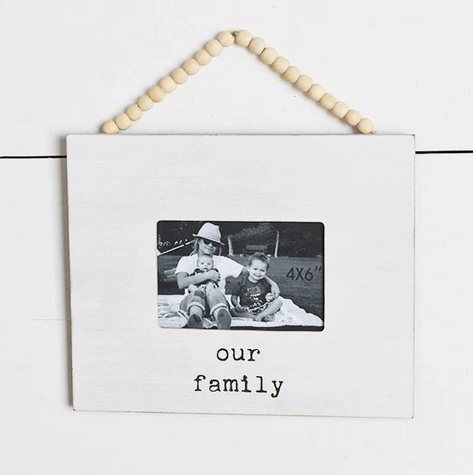Our Family Beaded Hanging Frame