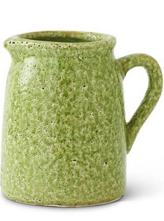 Green Crackle Glazed Pitcher