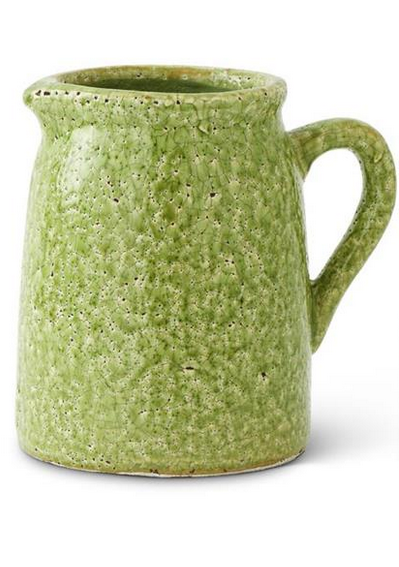 Green Crackle Glazed Pitcher