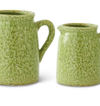 Green Crackle Glazed Pitcher (2-Sizes)