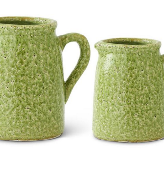 Green Crackle Glazed Pitcher (2-Sizes)